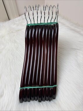 Wooden Shirt Hangers - Set of 10 in Dark Cherry Finish